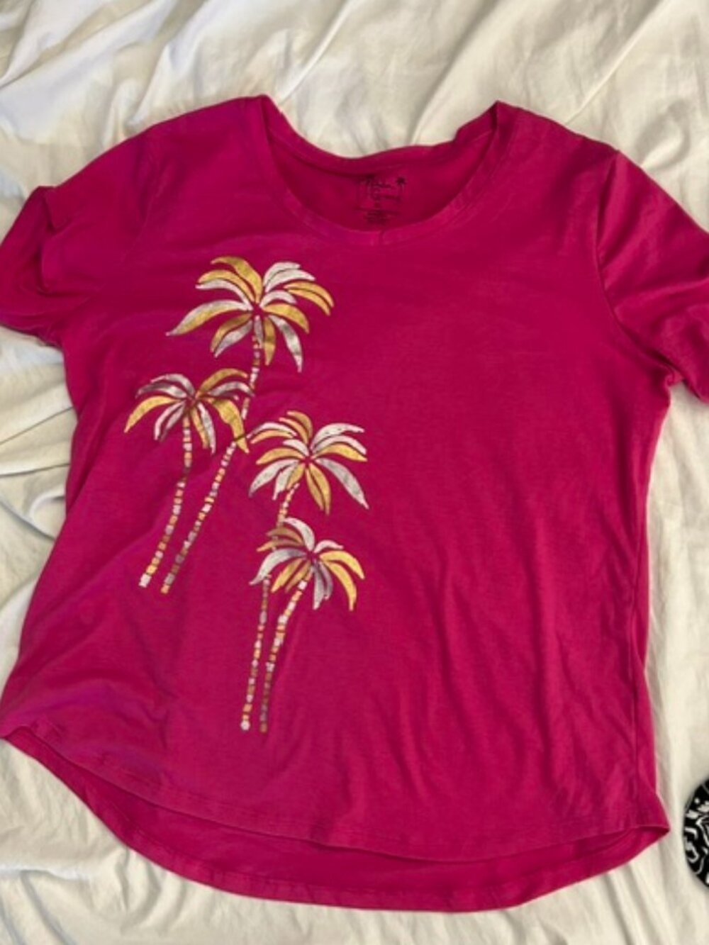 size extra large womens tee shirt bling graphic bright pink